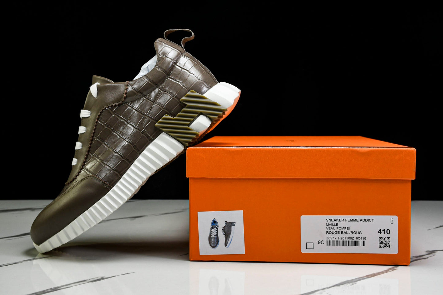 Нermès Bouncing Sneaker 'Etoupe Crocodile'