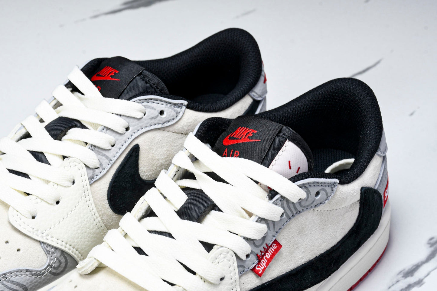 Travis Scott AJ1 Low x Year of The Snake x Supreme 'Grey Black' (Custom)