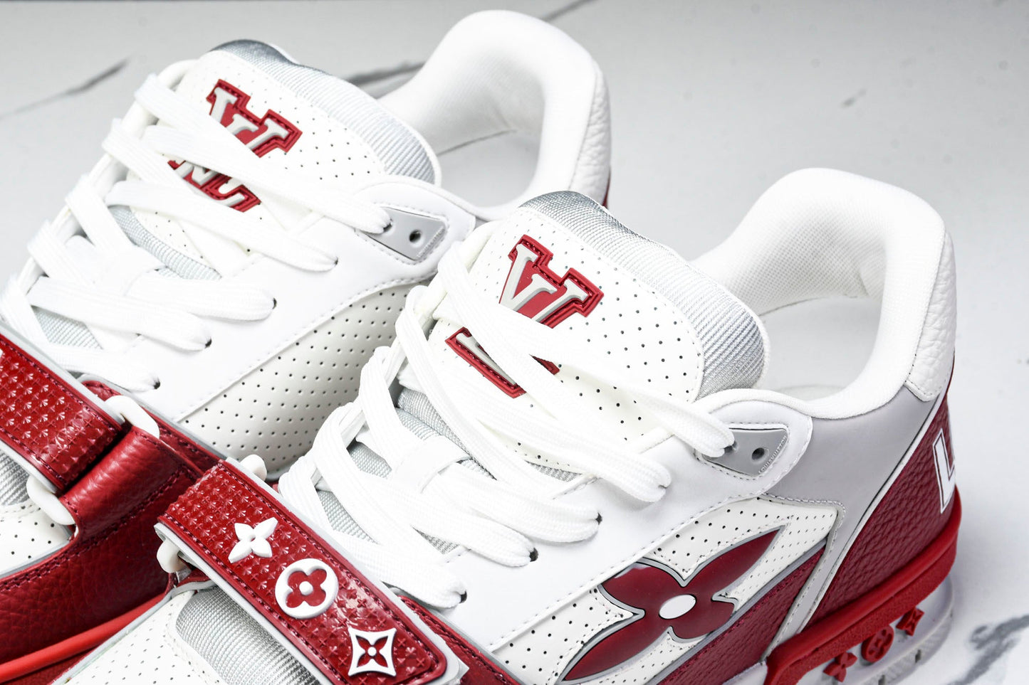 Louis Vuittоп Trainer Low Velcro Strap 'Perforated Red'