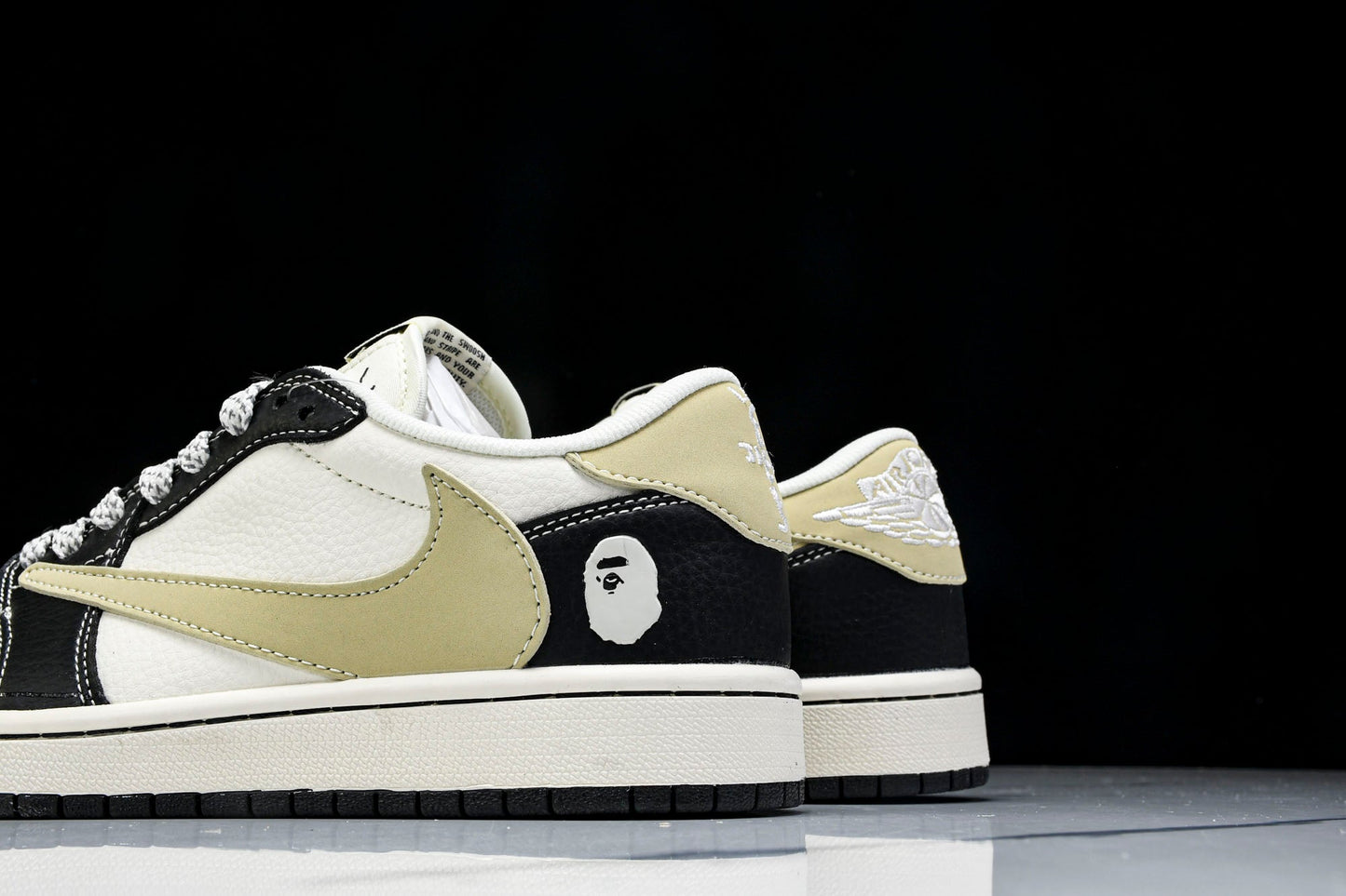 Travis Scott AJ1 Low x BAPE 'Beige Black White' (Custom)