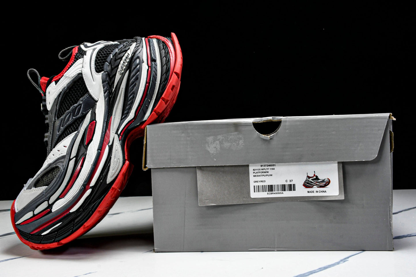 Вalenciaga Platform Sneaker 'Black Grey Red'