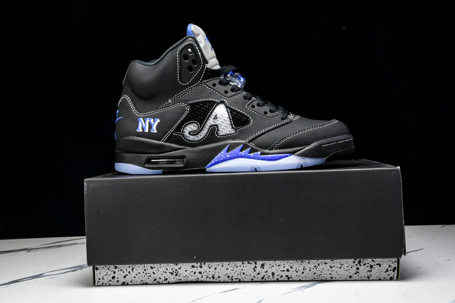 AJ5 Retro x Awake NY 'Black Racer Blue'
