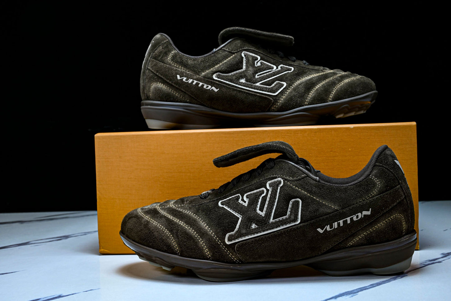Louis Vuittоп Footprint Football Sneaker 'Brown Suede'