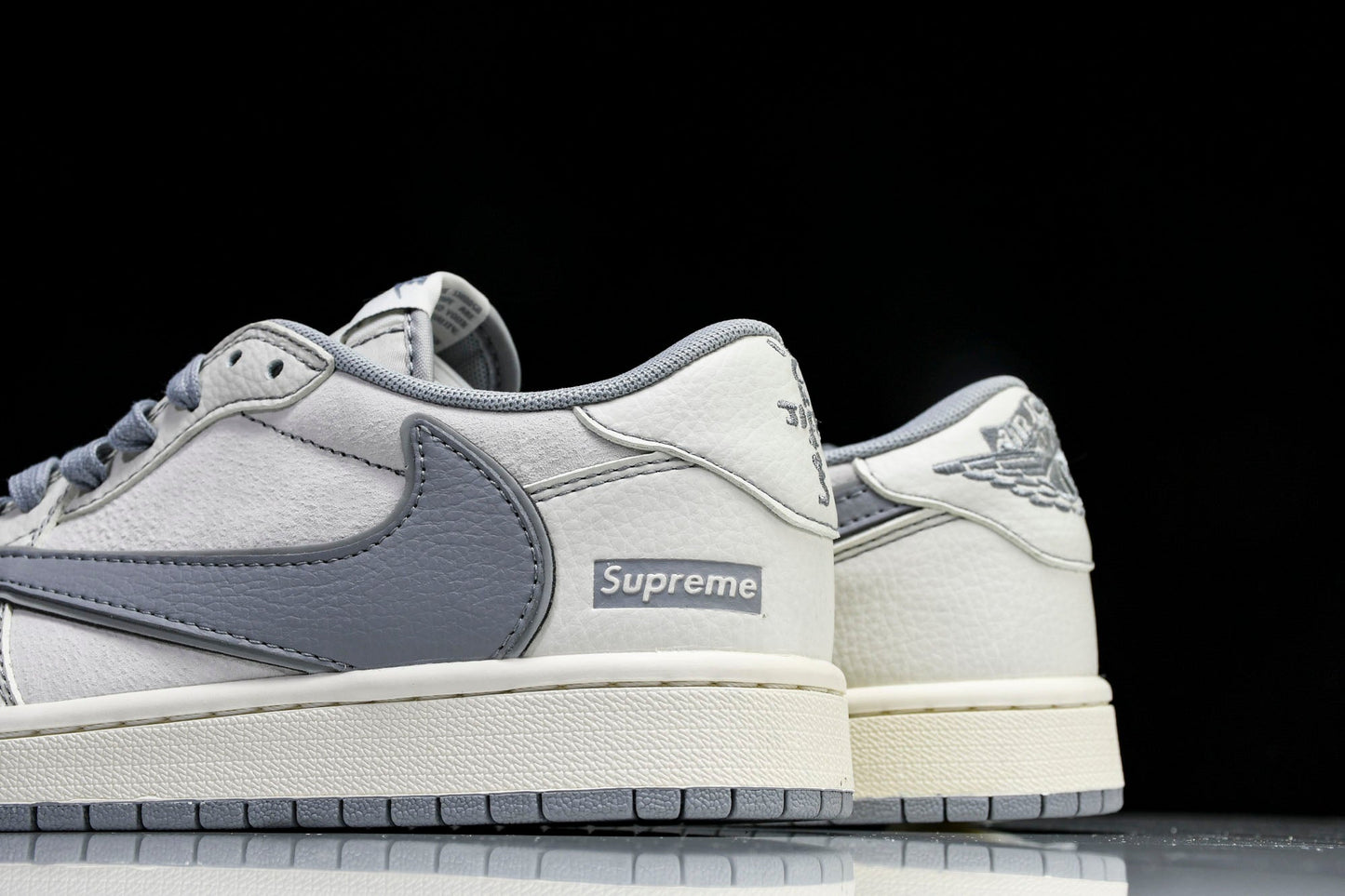 Travis Scott AJ1 Low x Supreme 'White Grey 2.0' (Custom)