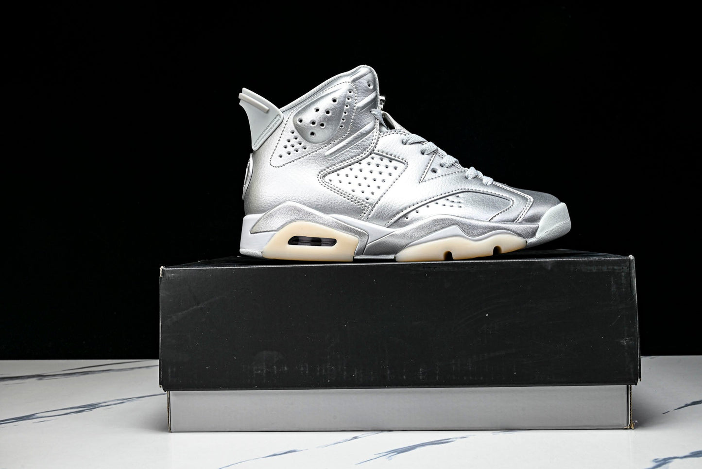 AJ6 Retro x PSG 'Metallic Silver'