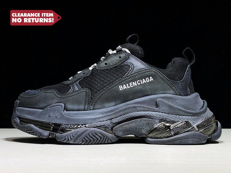 Triple S Sneaker "Triple Black Clear Sole" - (W) UK 5 / (W) US 8 / EU 38