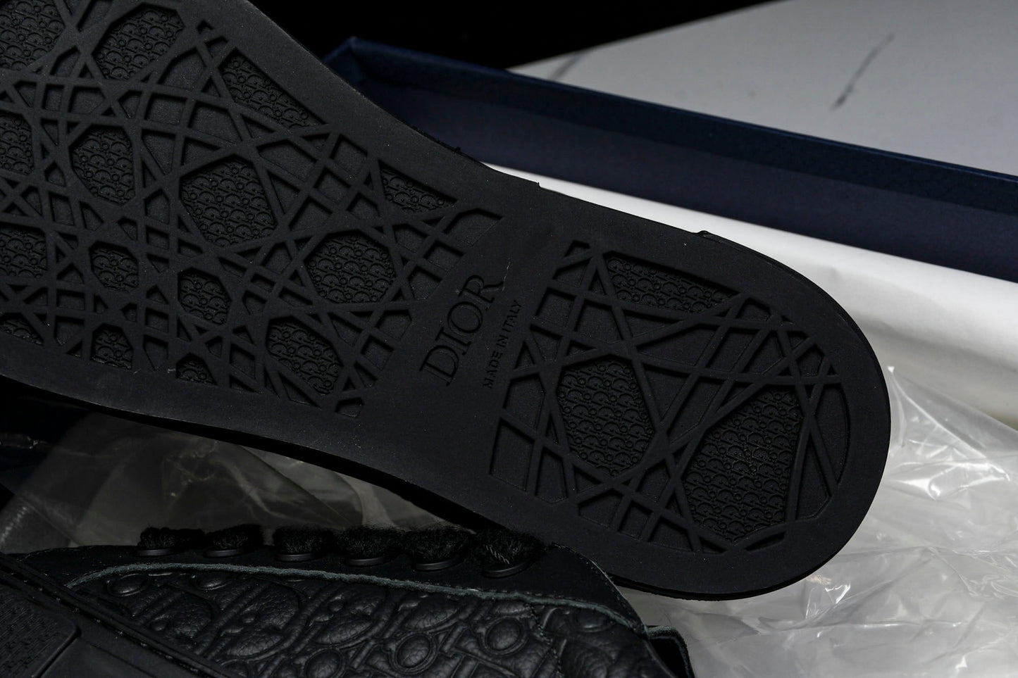 D1or B33 Gravity Leather 'Oblique Triple Black' - UK 8 / US 9 / EU 42