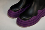 Вottega Veneta Tire Chelsea Boots 'Black Purple'