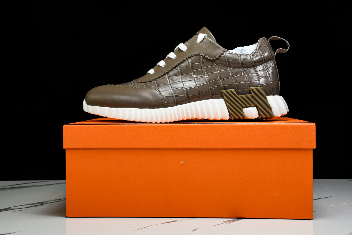 Нermès Bouncing Sneaker 'Etoupe Crocodile'