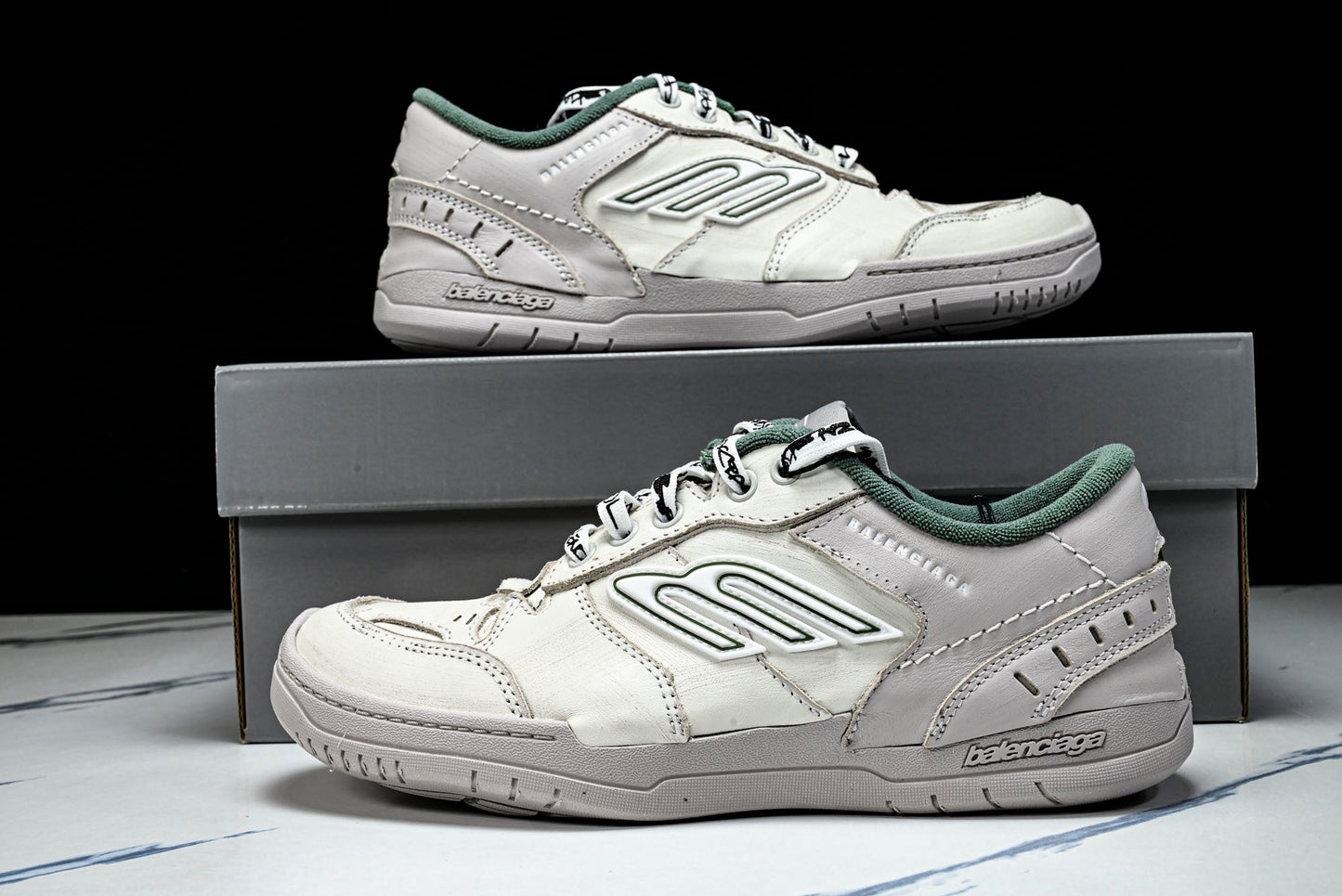 Вalenciaga Hamptons Worn-Out Sneaker 'Beige Green'