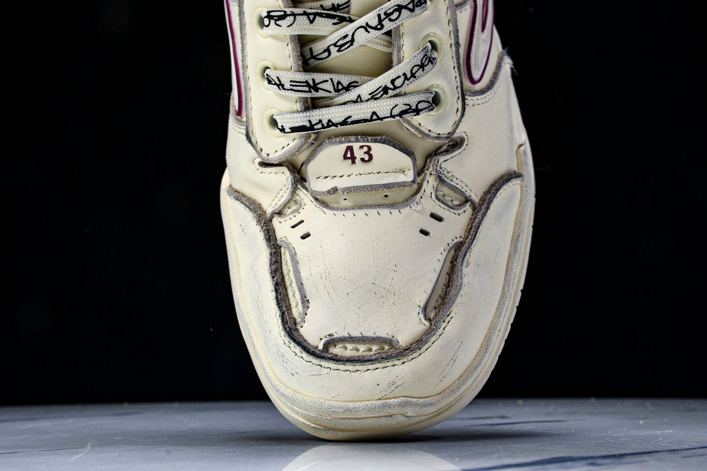 Вalenciaga Hamptons Worn-Out Sneaker 'Off-White Red'