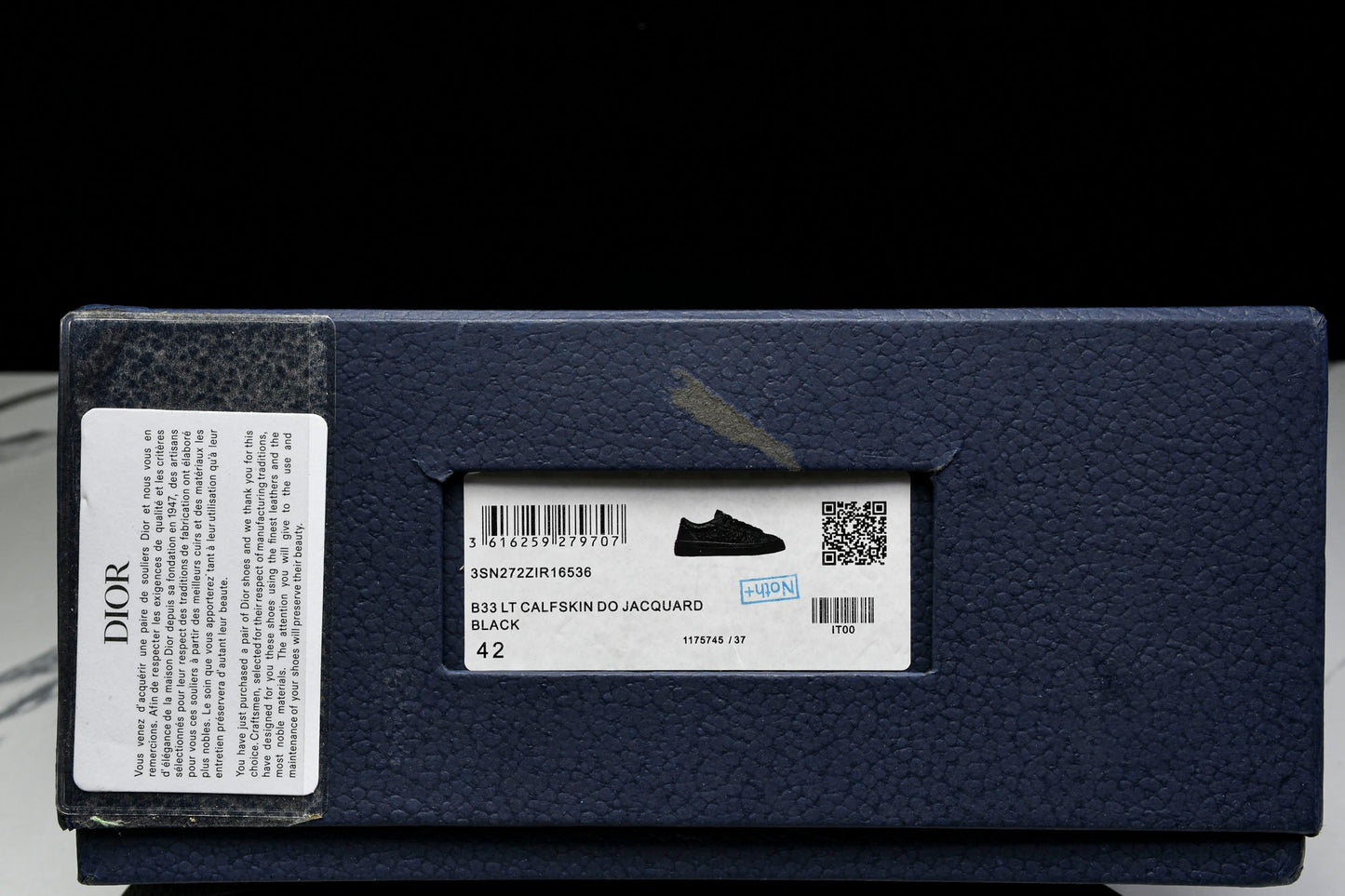 D1or B33 Gravity Leather 'Oblique Triple Black' - UK 8 / US 9 / EU 42