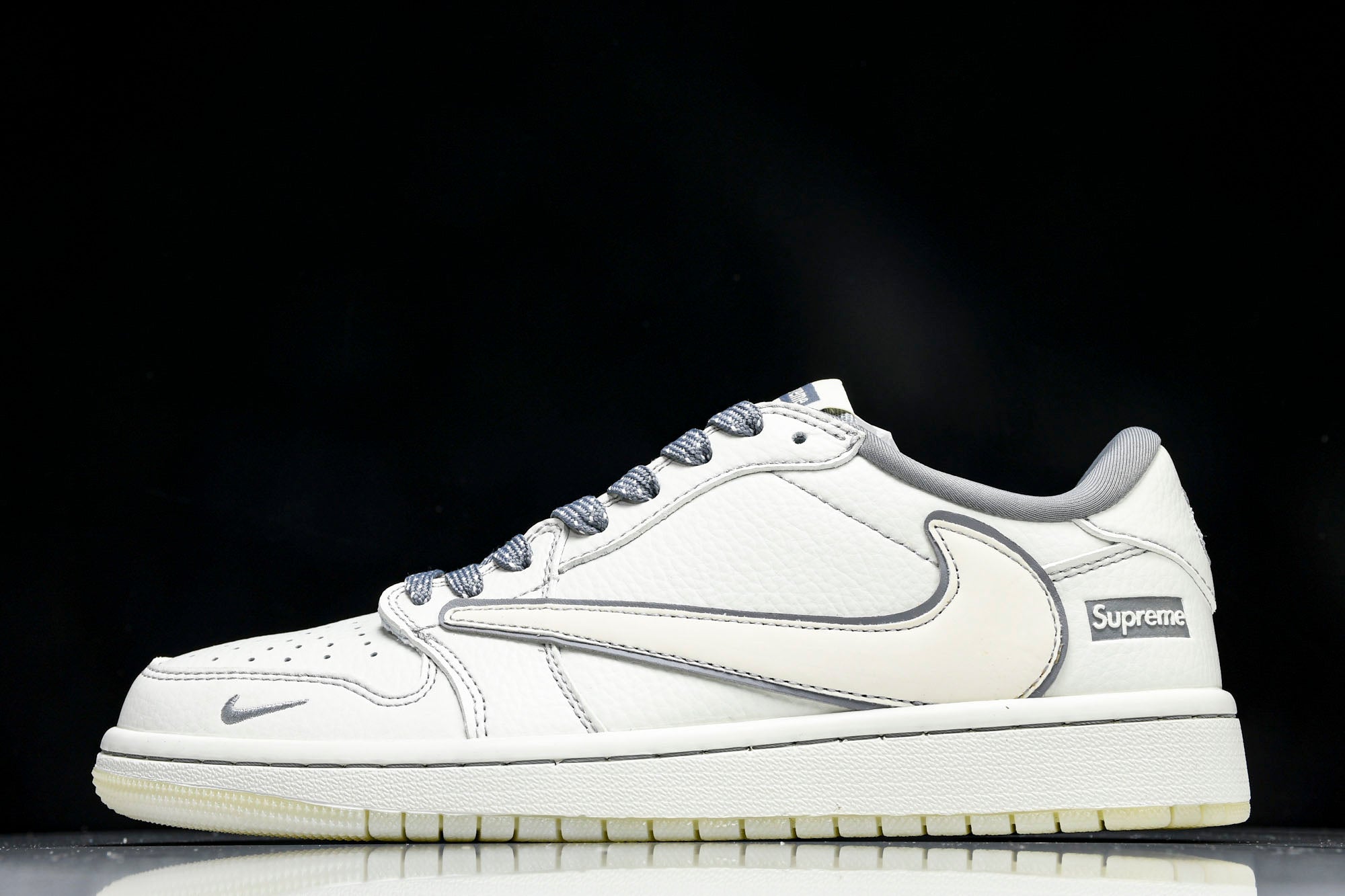 Travis Scott AJ1 Low x Supreme 'White Grey 3.0' (Custom)
