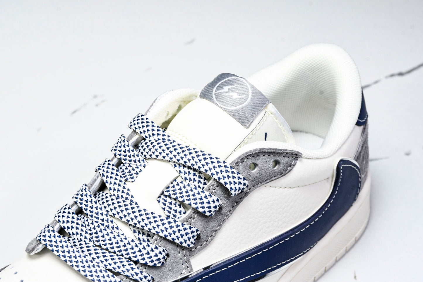 Travis Scott AJ1 Low x Fragment 'Grey Navy' (Custom)