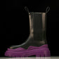 Вottega Veneta Tire Chelsea Boots 'Black Purple'