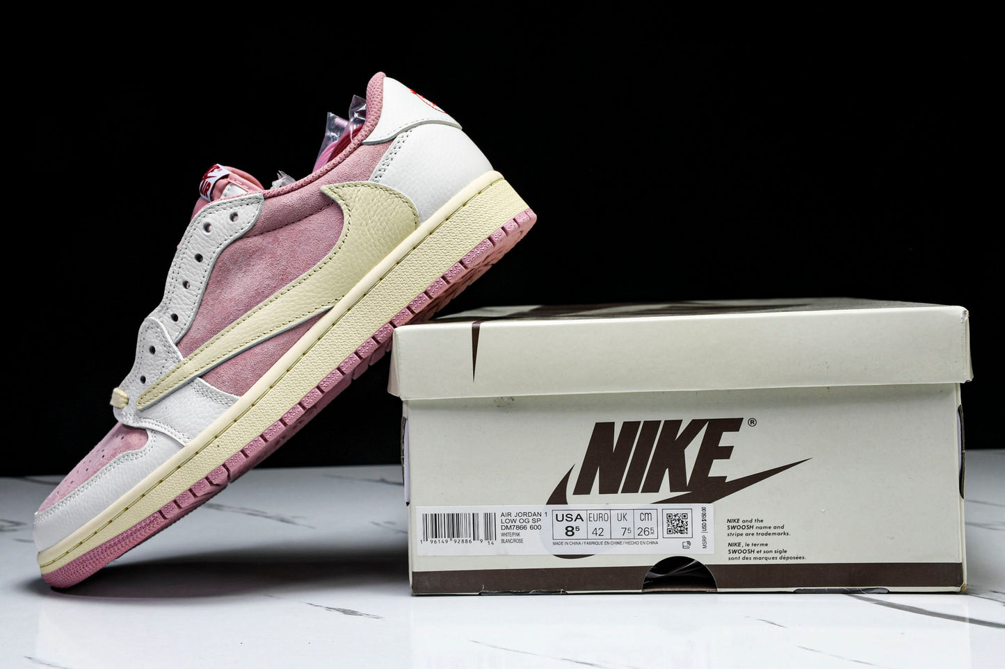 Travis Scott AJ1 Retro Low OG 'Shy Pink' - UK 8 / US 9 / EU 42.5