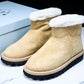 Prada Suede Booties 'Beige'