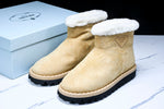 Prada Suede Booties 'Beige'