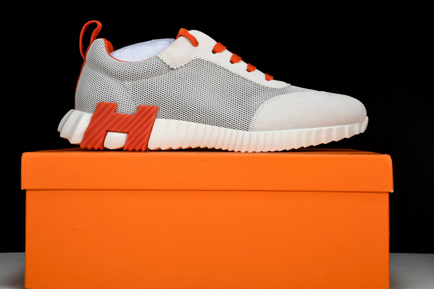 Hermès Bouncing Sneaker 'Blanc Orange Bleu'