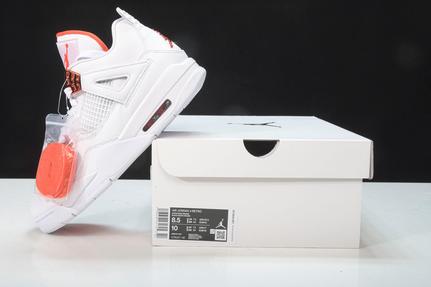 AJ4 Retro OG 'Orange Metallic' - UK 9.5 / US 10.5 / EU 44.5