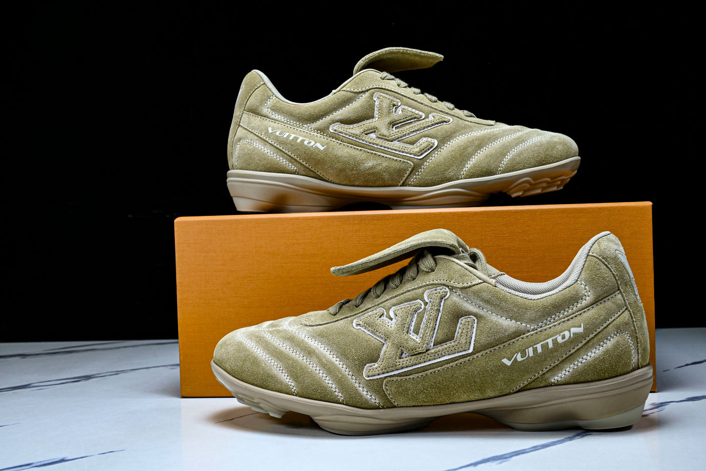 Louis Vuittоп Footprint Football Sneaker 'Beige Suede'