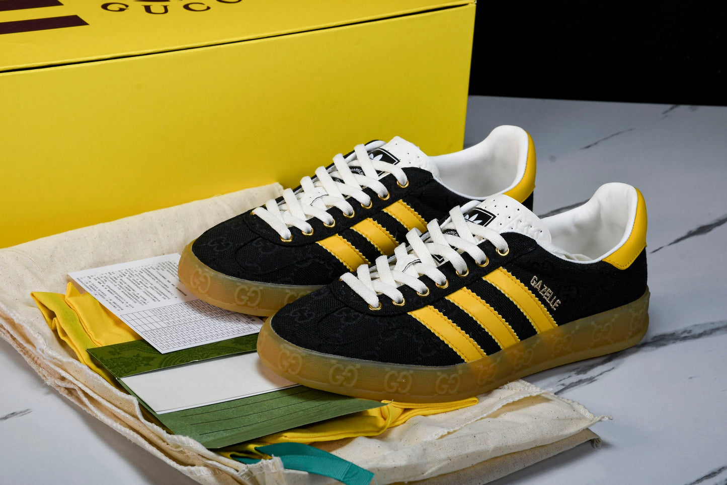 Guссi x Gazelle 'Black GG Monogram' - UK 5 / US 5.5 / EU 38
