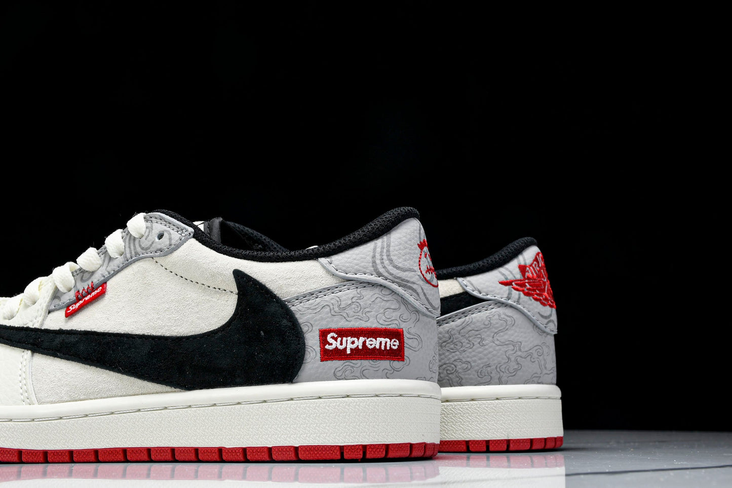 Travis Scott AJ1 Low x Year of The Snake x Supreme 'Grey Black' (Custom)
