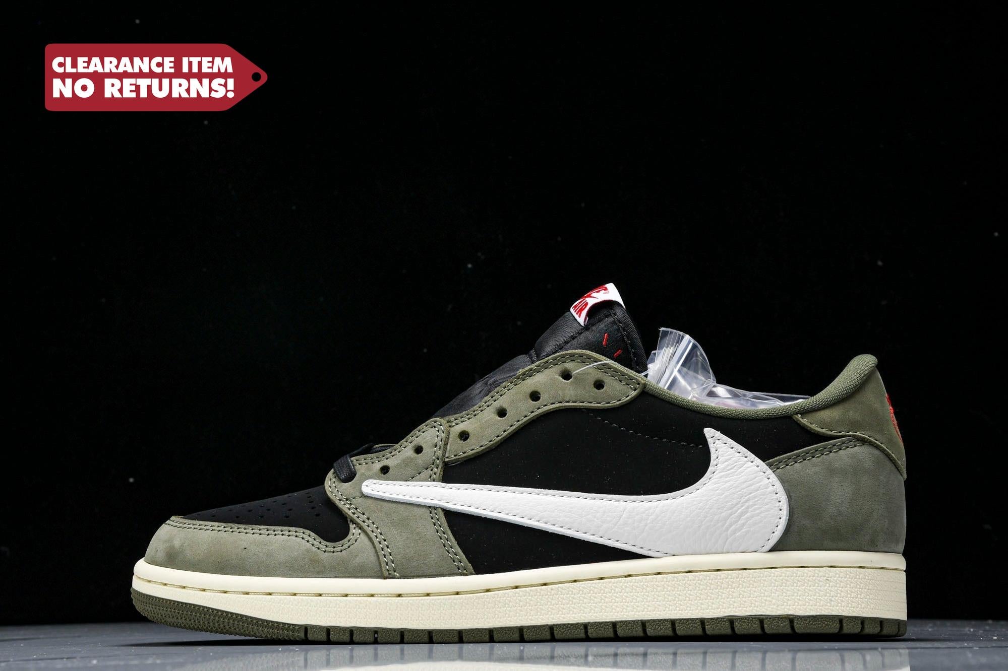 Travis Scott AJ1 Retro Low OG 'Black Olive' - UK W 5.5 (M 6) / US W 8 (M 6.5) / EU 39
