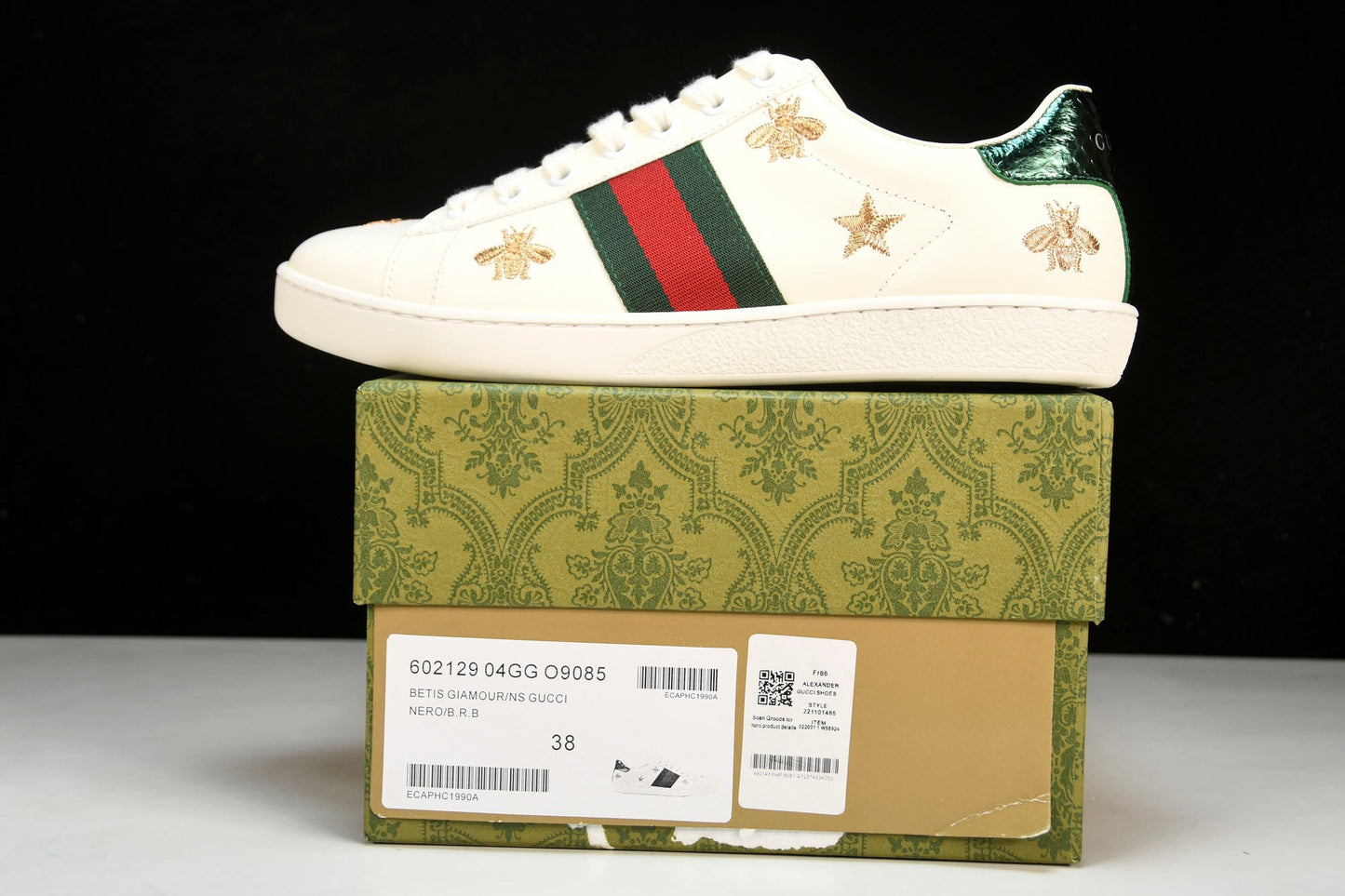 Guссi Ace 'Bees and Stars Green' - UK 7 / US 7.5 / EU 41