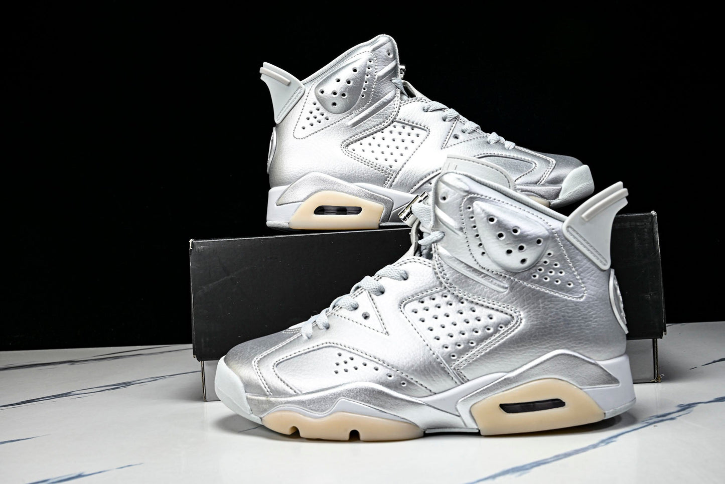 AJ6 Retro x PSG 'Metallic Silver'