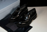 Prada Chocolate Patent Loafers 'Black'