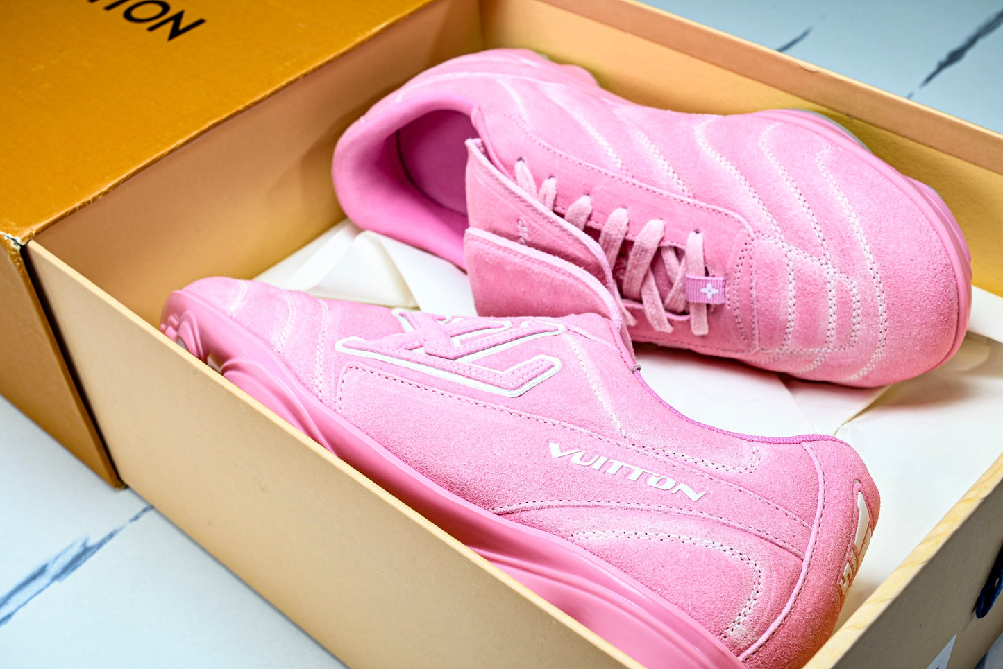 Louis Vuittоп Footprint Football Sneaker 'Pink Suede'
