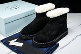 Prada Suede Booties 'Black'