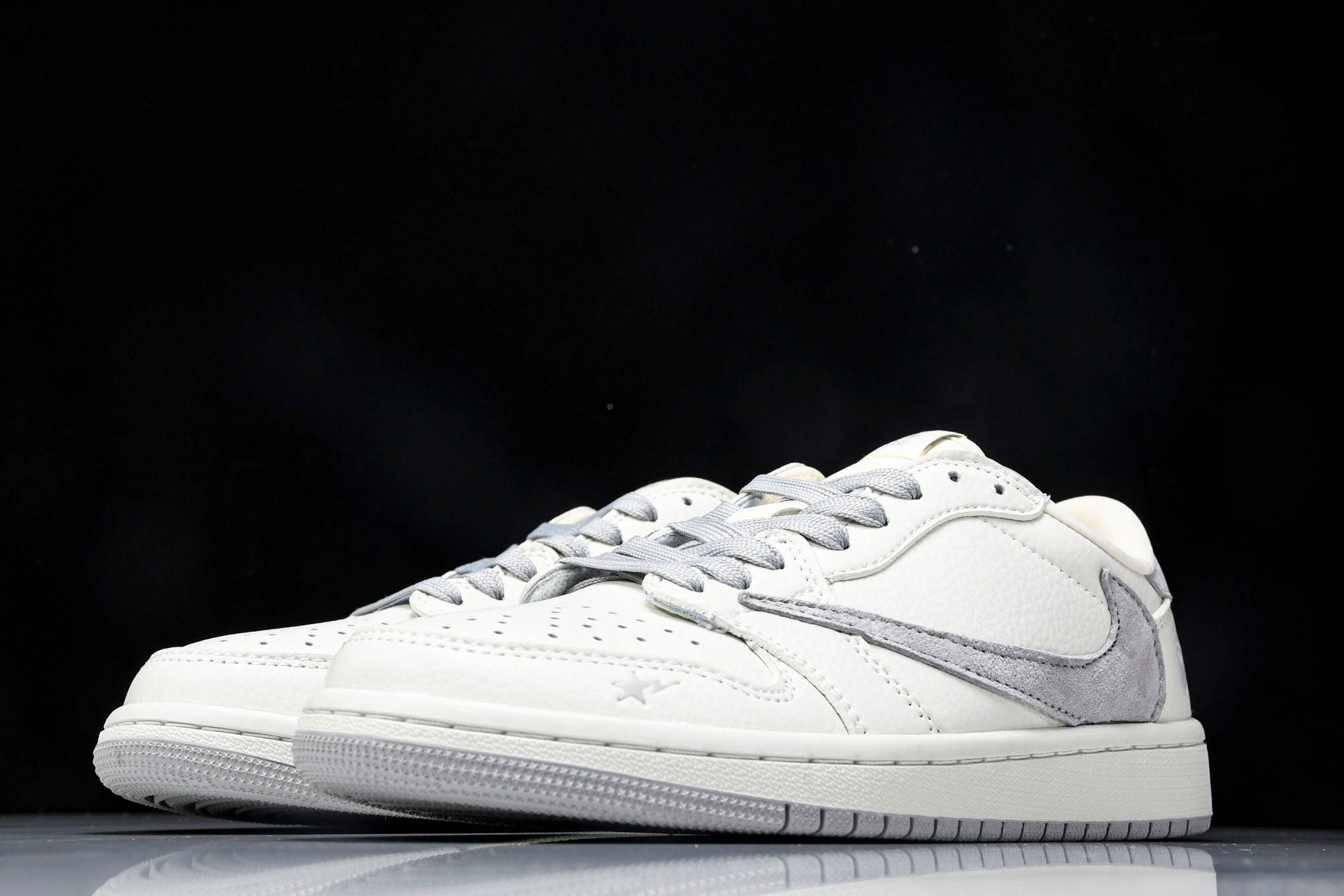 Travis Scott AJ1 Low x BAPE 'White Grey 2.0' (Custom)