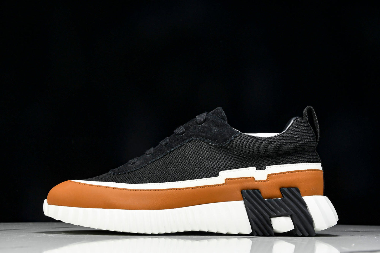 Hermès Bouncing Sneaker Panelled 'Noir Marron Blanc'