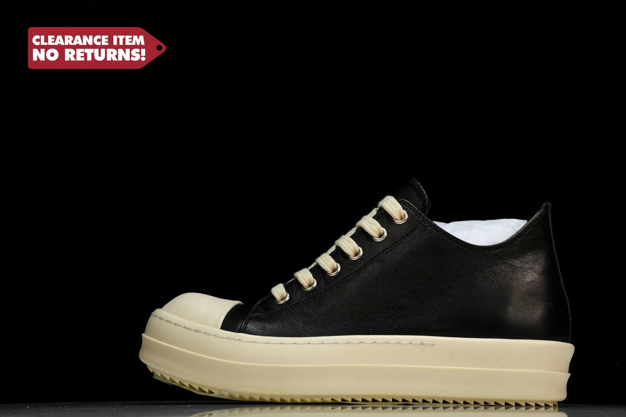 Rick Owens Ramones Low EDFU 'Black Milk' - UK 12 / US 13 / EU 46