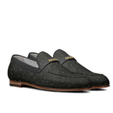 Firenze Moccasin Black Ostrich