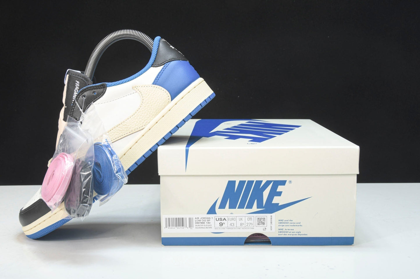 Travis Scott AJ1 Low x Fragment ‘Military Blue’ - UK 9.5 / US 10.5 / EU 44.5