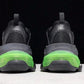 Triple S Sneaker "Black Green Clear Sole"