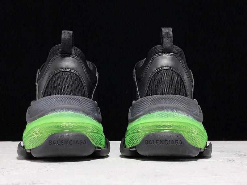 Triple S Sneaker "Black Green Clear Sole"