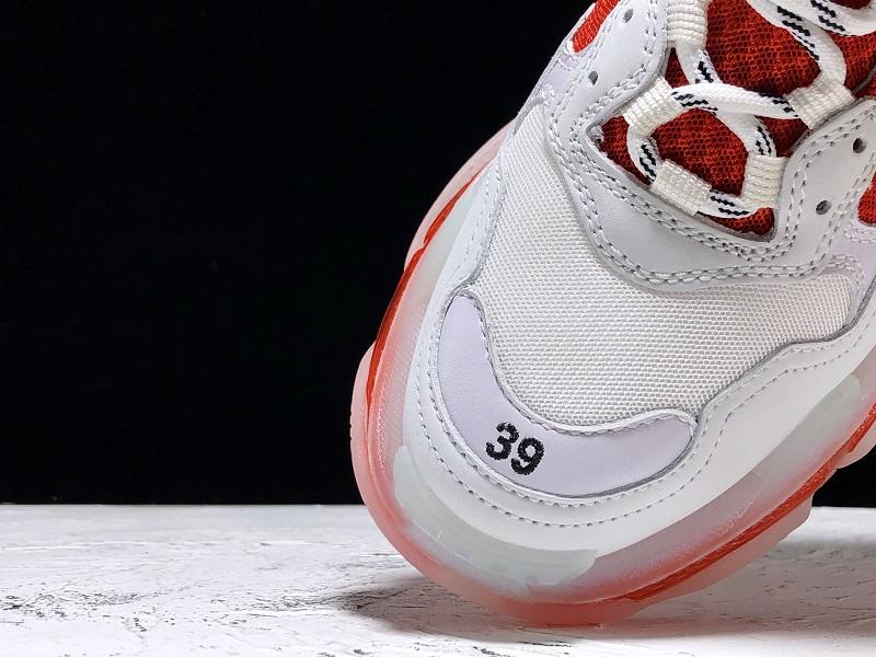 Triple S Sneaker "White Red Clear Sole"