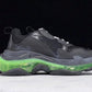 Triple S Sneaker "Black Green Clear Sole"
