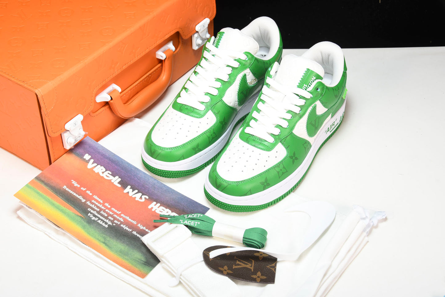 Louis Vuittоп x AF1 by Virgil Abloh 'Green' (With Special Case)