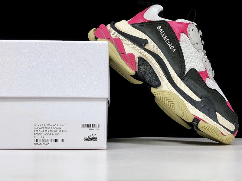Triple S Sneaker "Black White Pink"