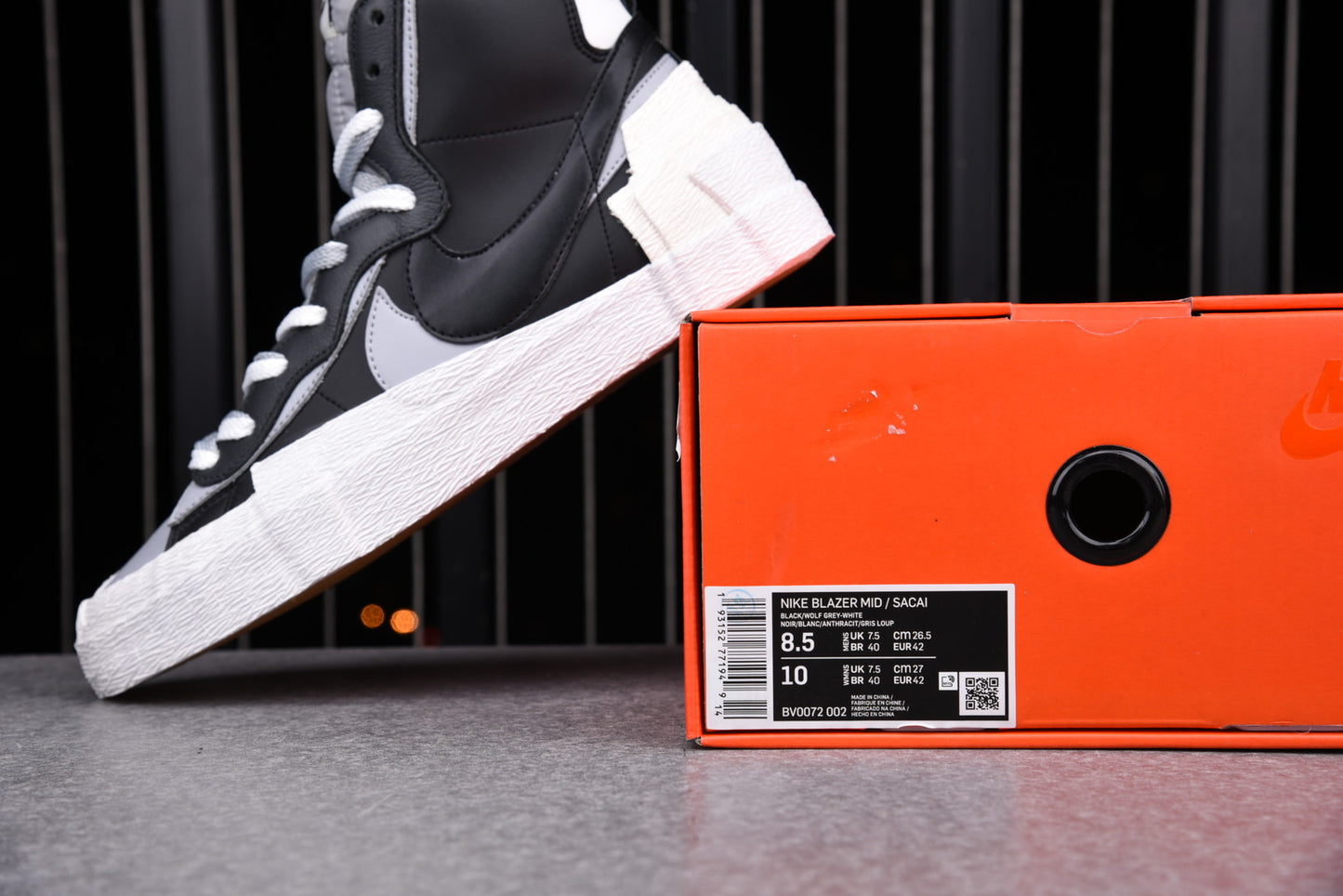 Sacai x Blzr Mid 'Black Grey'