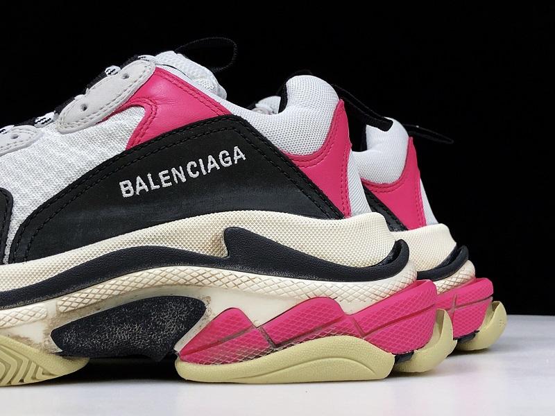 Triple S Sneaker "Black White Pink"