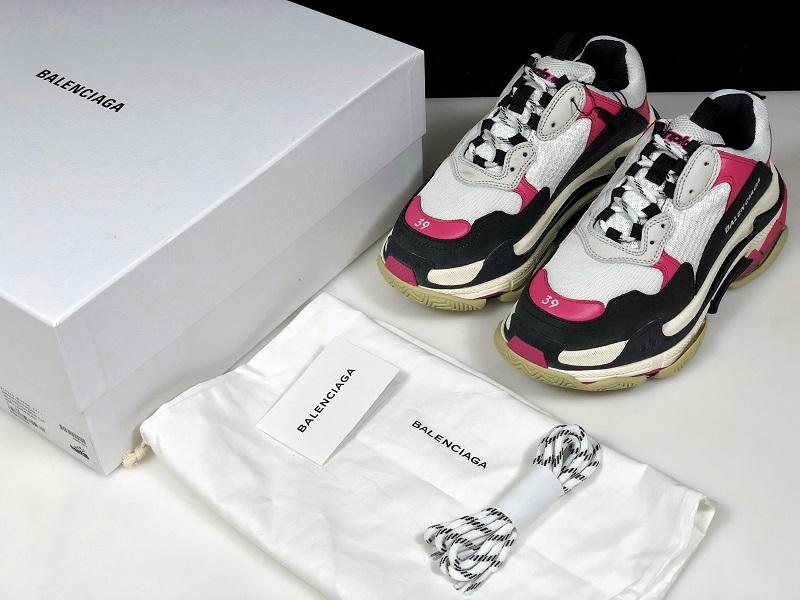 Triple S Sneaker "Black White Pink"