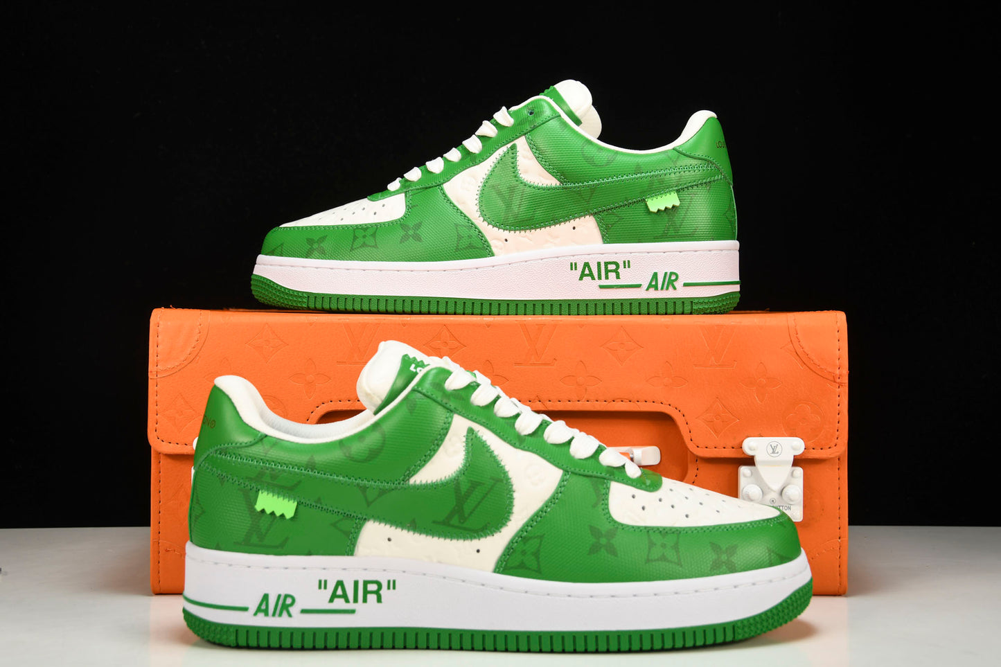 Louis Vuittоп x AF1 by Virgil Abloh 'Green' (With Special Case)