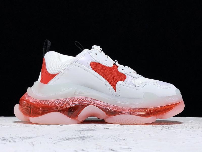 Triple S Sneaker "White Red Clear Sole"