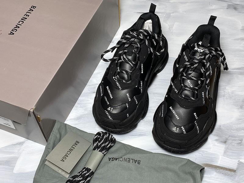 Triple S Sneaker "Allover Logo - Black"